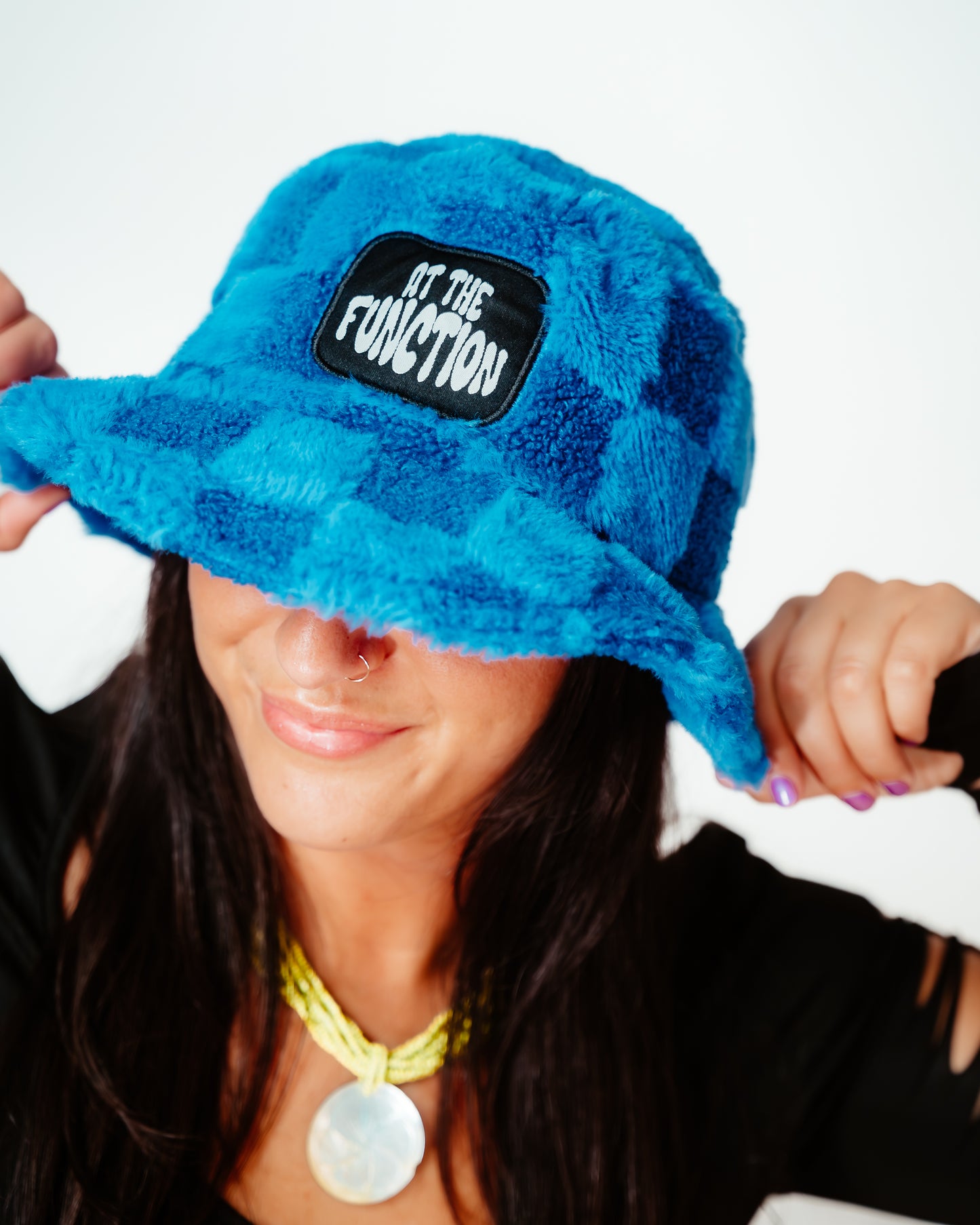 Royal Blue Fuzzy Bucket Hat