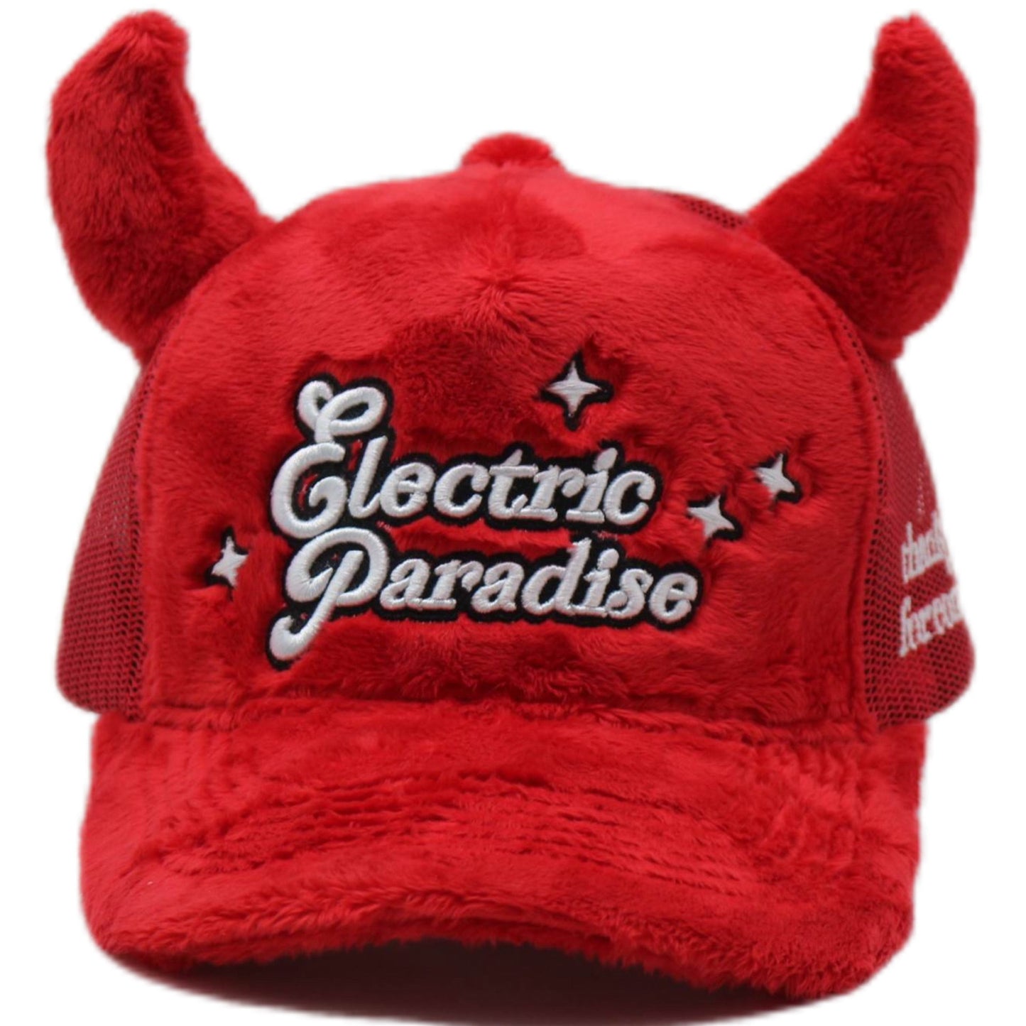 Electric Paradise Horned Trucker Hat (Red)