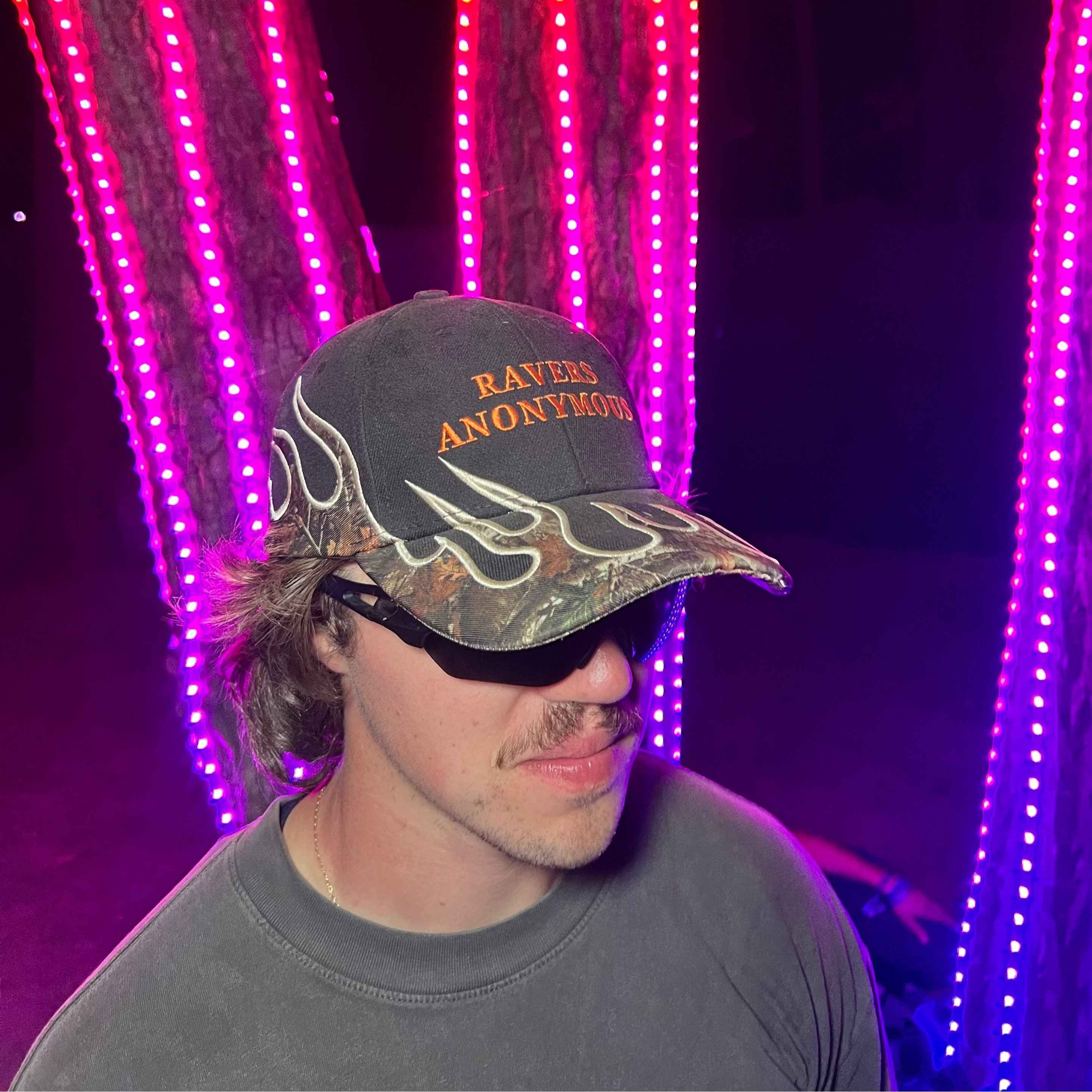 Ravers Anonymous 2.0 Camo Flame Hat